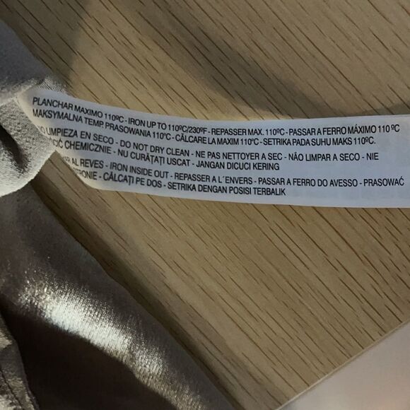 Zara silver top w ruching detail on L/S NWOT S - Picture 7 of 9